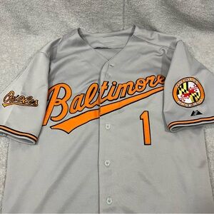 Majestic Baltimore Orioles Brian Roberts #1 Baseball Jersey Gray Men's Size 52